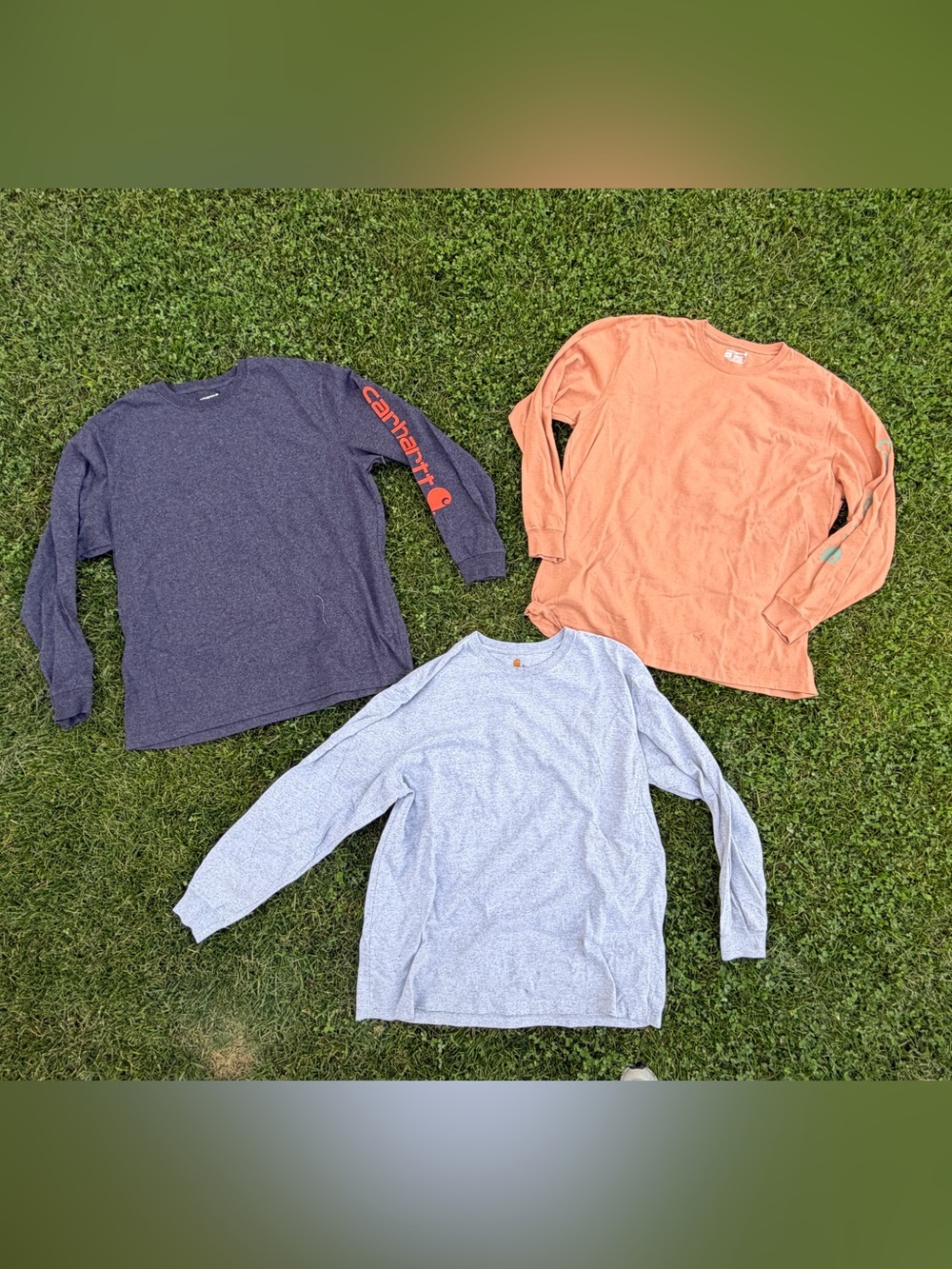Bundle of 3 Carhartt Long Sleeve loose fit Logo Graphic Men's shirts size XL